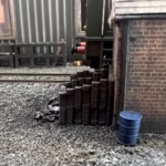 Photo of a HO Scale 3D printed model of a coal bunker coal staithes for a model railroad