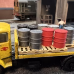 HO OO Scale Model Railroad 3D Print - Oil Drums on Pallets ScaleRail3d,com TT:120 N