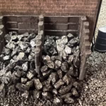 Photo of a HO Scale 3D printed model of a coal bunker coal staithes for a model railroad