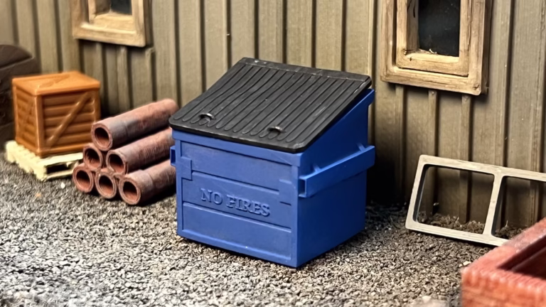 OO scale (1:76) 3D printed Industrial Dumpster Commercial Waste Trash Bin