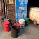 Photo of HO OO Scale 3D printed Oil Drums for a Model Railroad