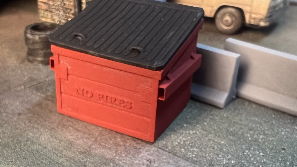 HO OO Scale Model Railroad 3D Print - Dumpster ScaleRail3d,com TT:120 N