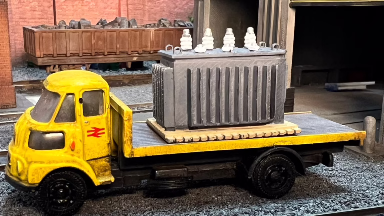 OO scale (1:76) 3D printed Electrical Transformer on Wooden Pallet