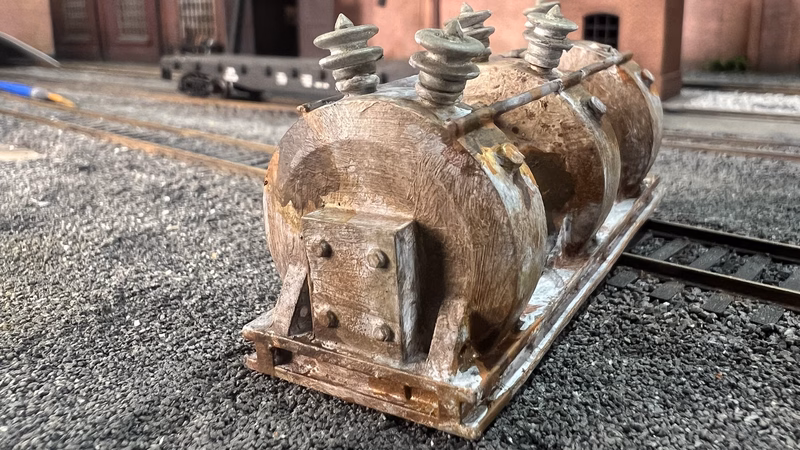 Close-up of HO scale 3D printed model railroad detail showing crisp resin texture