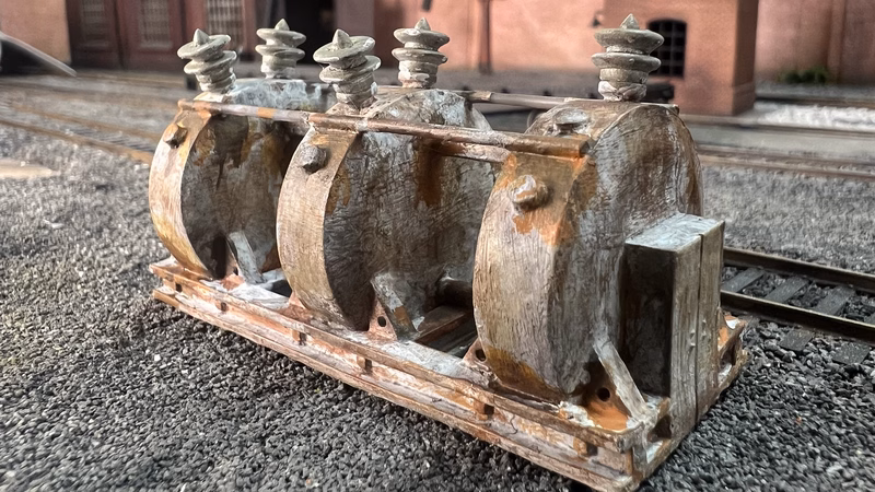 Close-up of HO scale 3D printed model railroad detail showing crisp resin texture