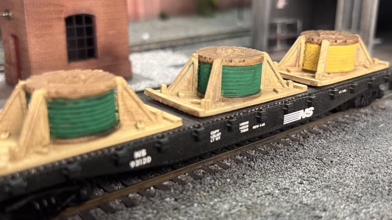 OO scale (1:76) 3D printed Cable Drum Flat Car Load