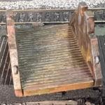Photo of an HO Scale 3D printed model of a steel mill ladle on a pallet for a model railroad