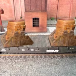 Photo of an HO Scale 3D printed model of a steel mill ladle on a pallet for a model railroad