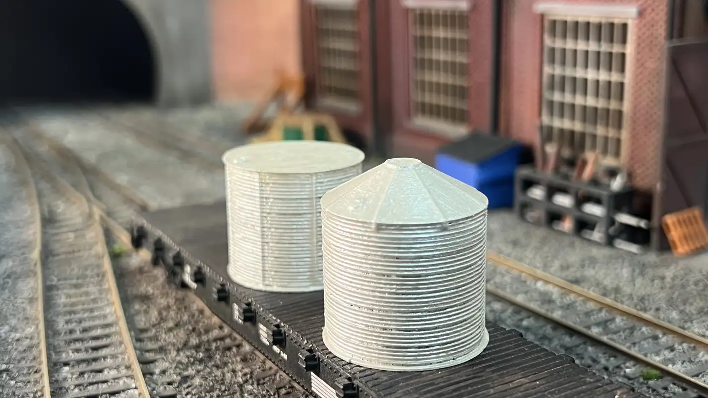 HO Scale Corrugated Aluminum Water Container 3D printed detail item for realistic model railroads