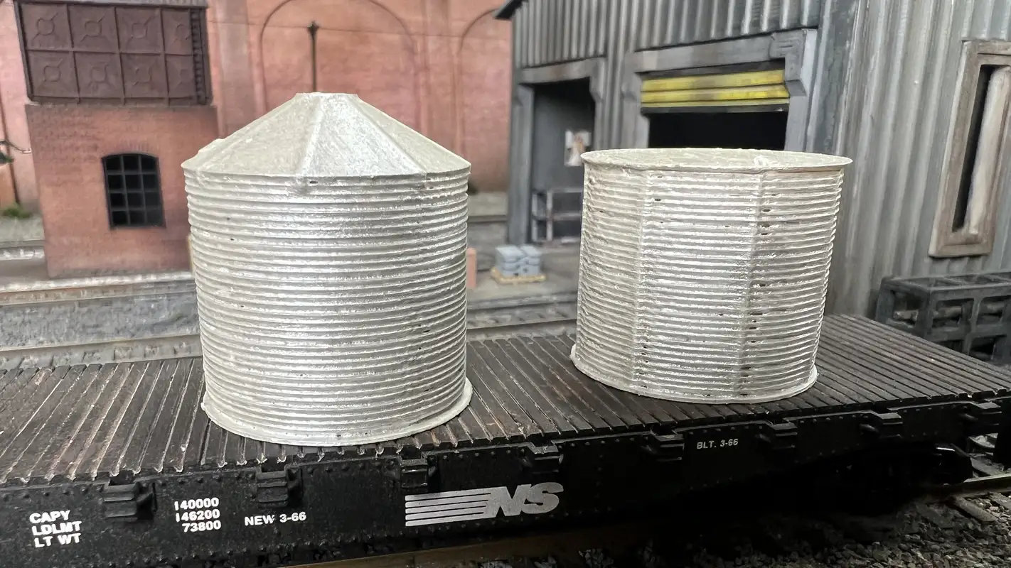 HO Scale Corrugated Aluminum Water Container 3D printed detail item for realistic model railroads