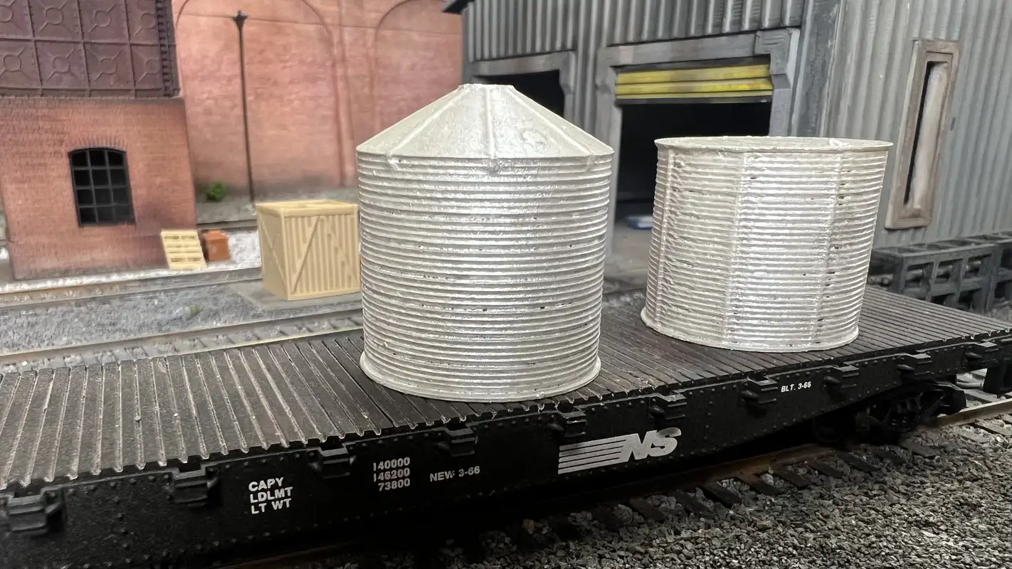 HO Scale Corrugated Aluminum Water Container 3D printed detail item for realistic model railroads