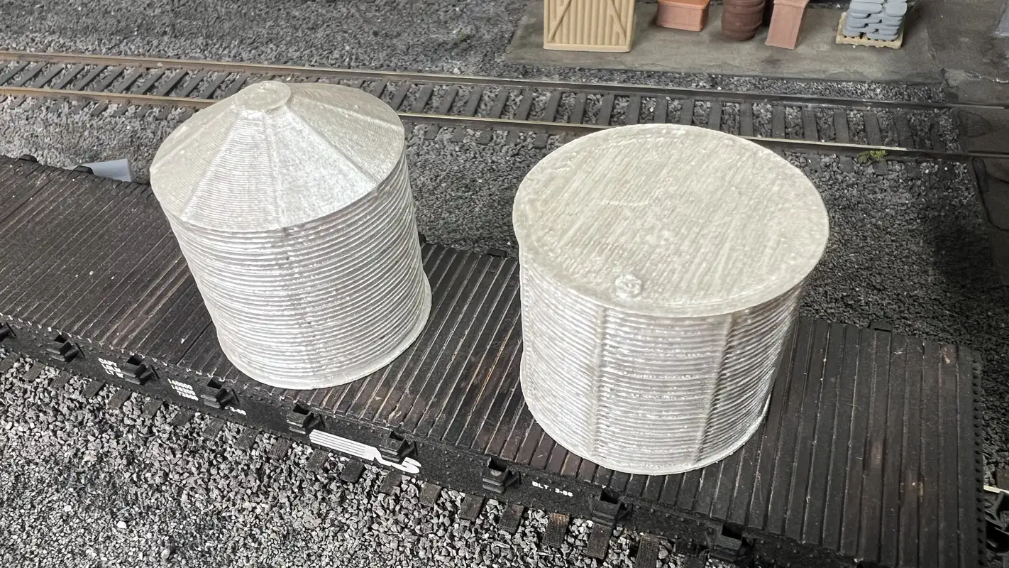 HO Scale Corrugated Aluminum Water Container 3D printed detail item for realistic model railroads