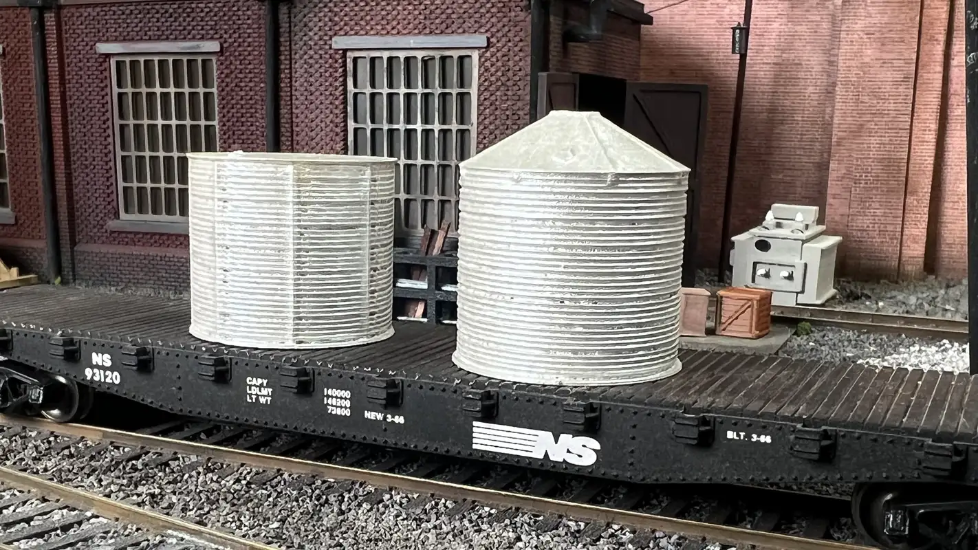 HO Scale Corrugated Aluminum Water Container 3D printed detail item for realistic model railroads
