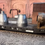 Flatcar carrying a furnace hood load in HO scale - 3D Printed