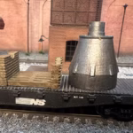 HO scale steel mill furnace hood and cradle - 3D printed