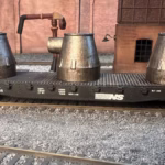steel mill furnace hood on flatcar side view angle no cradle HO scale - 3D Printed
