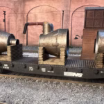 HO scale steel mill furnace hood on cradle weathered - 3D printed