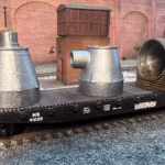 HO scale furnace hood side view pristine and weathered - 3D printed