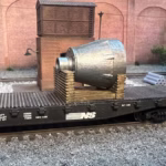 HO scale steel mill furnace hood on cradle - 3D Printed