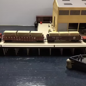 HO Scale 3D Printed Large Packing Crates in Gondola - Customer Layout Photo - side view