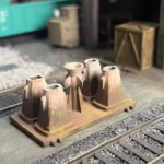 HO Scale Steel Mill Bottom Pour Ingot Mold In Yard