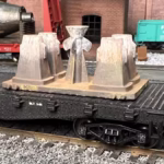 HO Scale Steel Mill Bottom Pour Ingot Mold on Flat Car