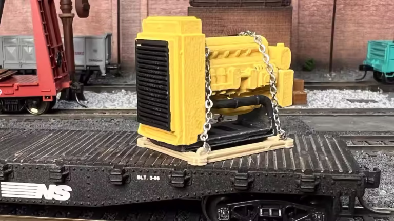 OO scale (1:76) 3D printed Industrial Generator Load With Cradle And Chains