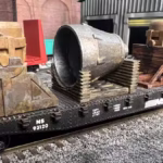 HO Scale Steel Mill 3D Printed Ladle Furnace Hood on Flat Car