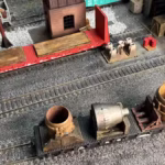 HO Scale Steel Mill 3D Printed Ladle Furnace Hood Bottom Pour Ingot Mold and Slab Load in Yard