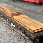 HO Scale Steel Mill Slab Flat Car Load End View