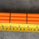 HO scale large pipe car load orange with ruler - ScaleRail3D