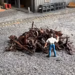 ho scale scrap metal load gondola background scalerail3d